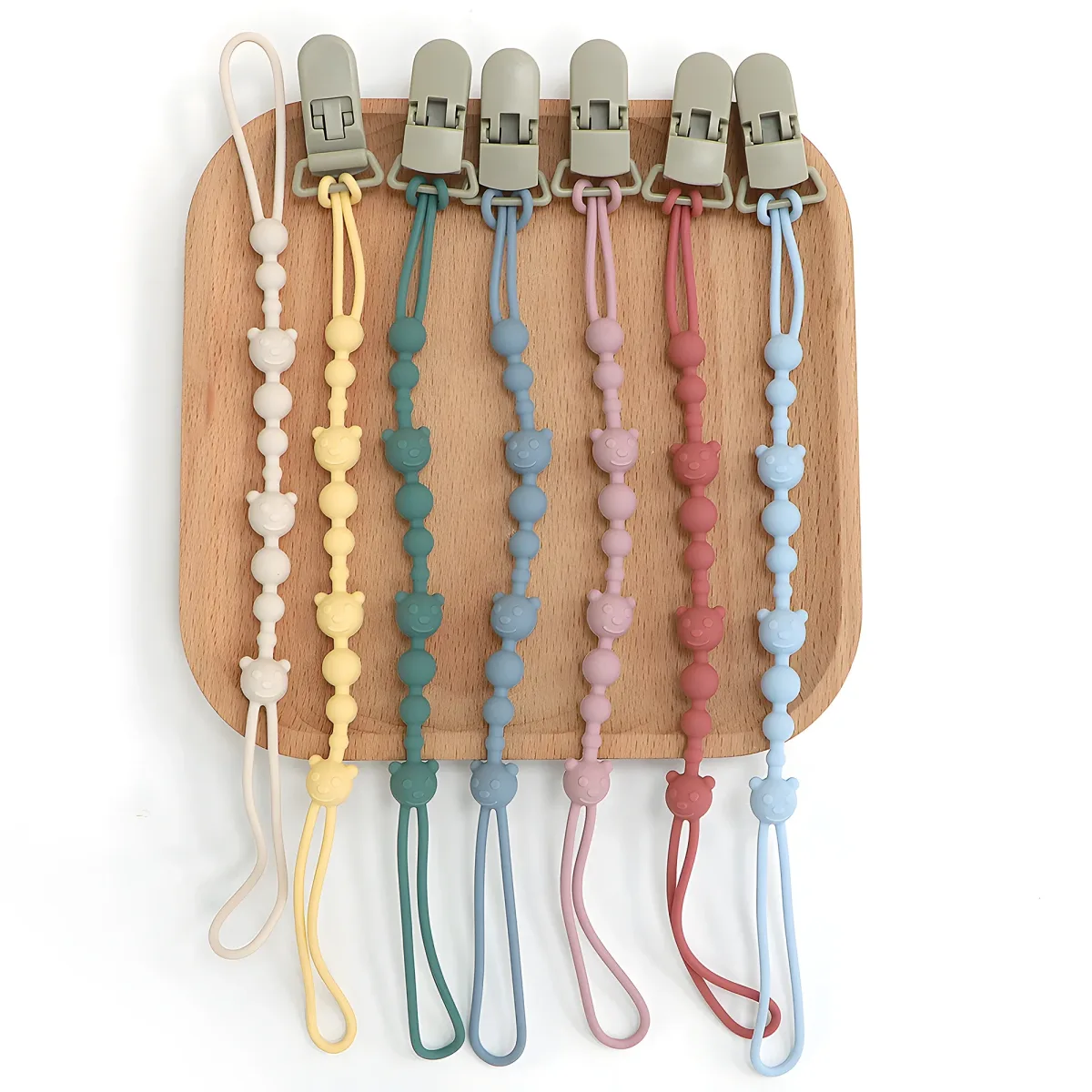 Attache-tétine en silicone pour poussette