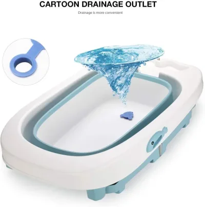 Baignoire bébé pliable bleu clair, 86 cm – image 2
