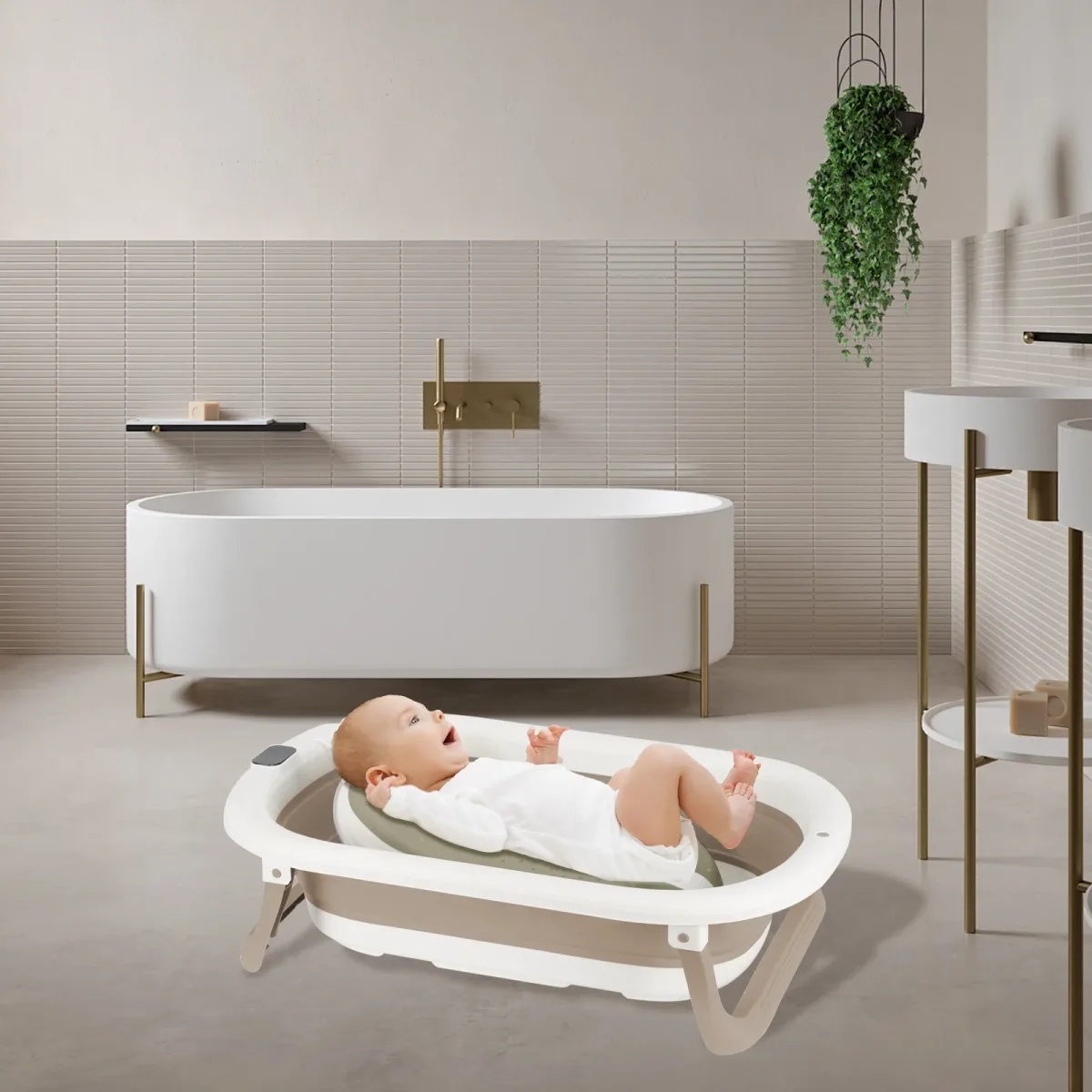 Baignoire pliable bébé avec thermomètre