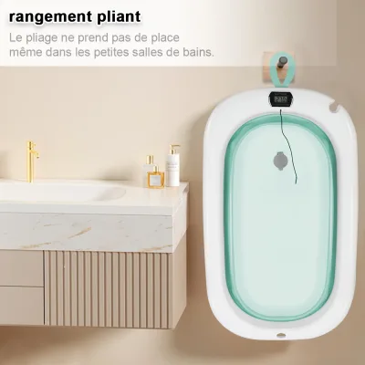 Baignoire pliante bébé avec coussin de bain – image 3