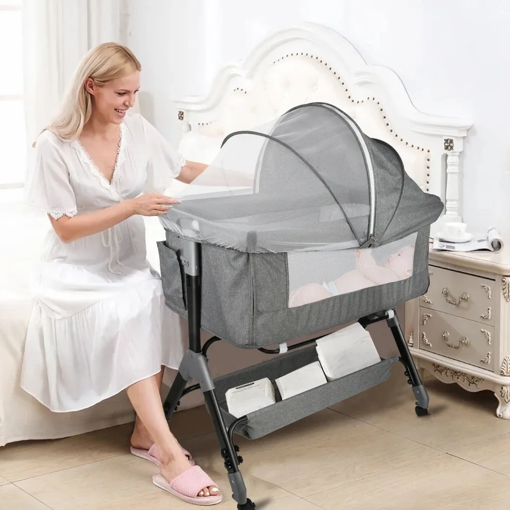 Lit bébé 3 en 1 réglable avec moustiquaire