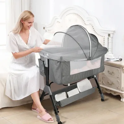 Lit bébé 3 en 1 réglable avec moustiquaire