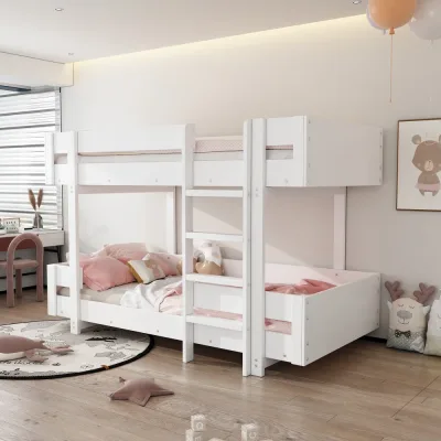 Lit superposé blanc 90 × 200 cm avec rangements – image 3