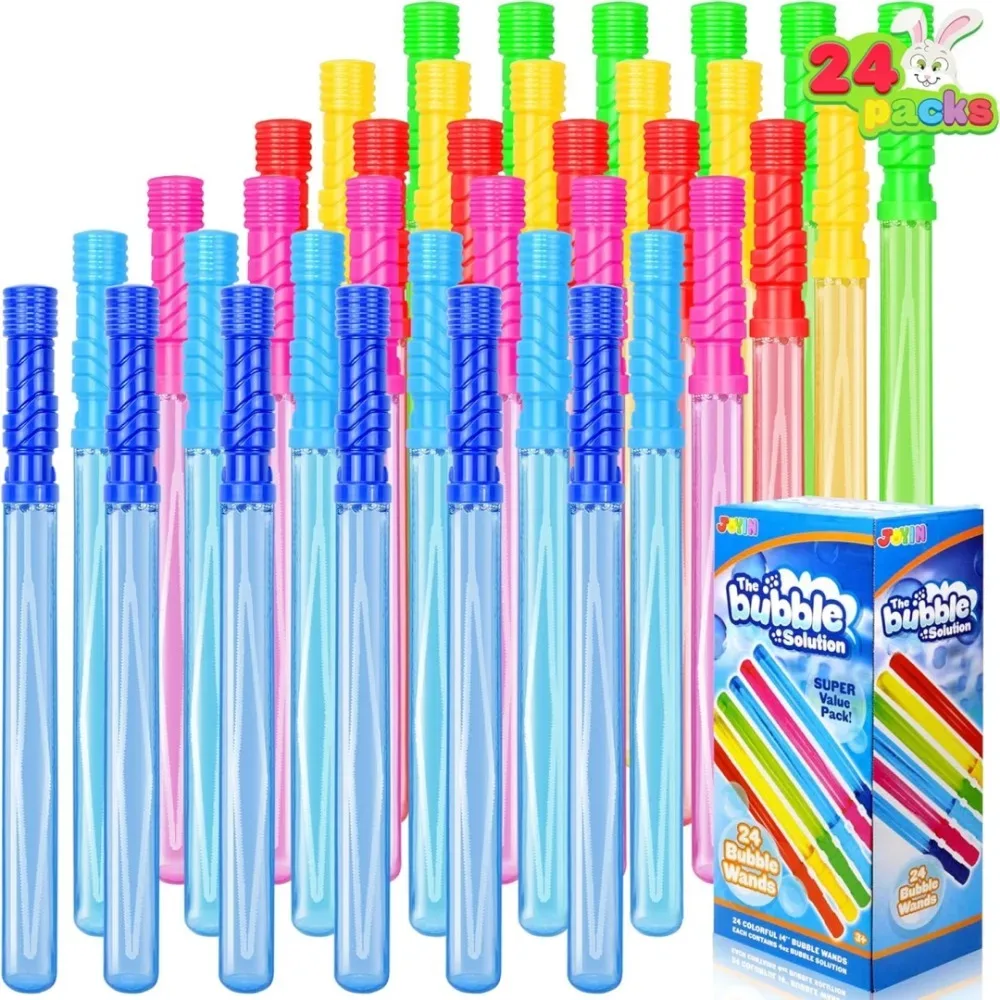 Lot de 24 grandes baguettes à bulles colorées