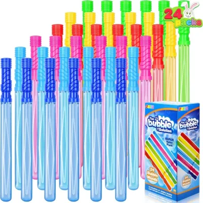 Lot de 24 grandes baguettes à bulles colorées