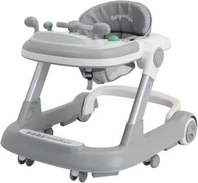 Marche-bébé 2 en 1 avec plateau amovible