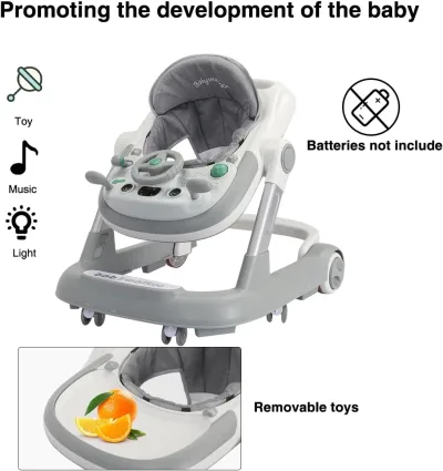 Marche-bébé 2 en 1 avec plateau amovible – image 3