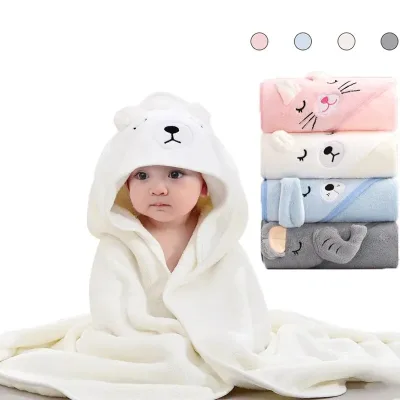 Peignoir bébé à capuche, motif dessin animé – image 2