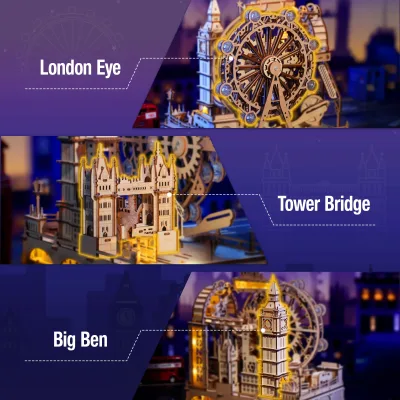 Puzzle 3D de Londres avec circuit de billes – image 3