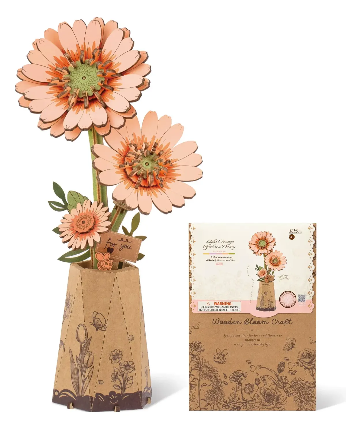 Puzzle 3D fleurs en bois à assembler