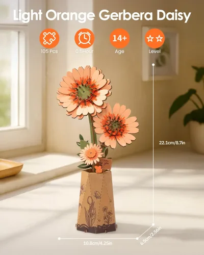 Puzzle 3D fleurs en bois à assembler – image 3