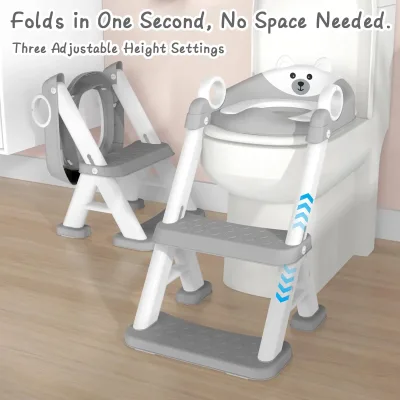 Réducteur de toilette 2-en-1 avec marches – image 2