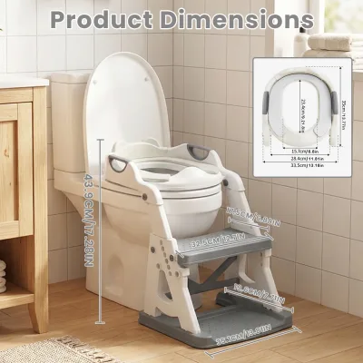 Réducteur de toilette pliable avec marchepied – image 2