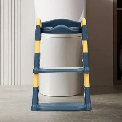 Réducteur de toilette pliable bleu avec marches – image 2