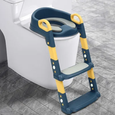 Réducteur de toilette pliable bleu avec marches – image 3