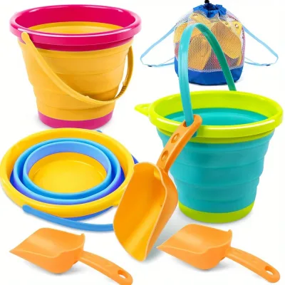 Seaux pliables 2,5 L, pelles et sac en filet