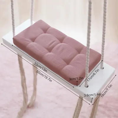 Siège de balançoire en bois avec coussin – image 2