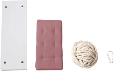 Siège de balançoire en bois avec coussin – image 3