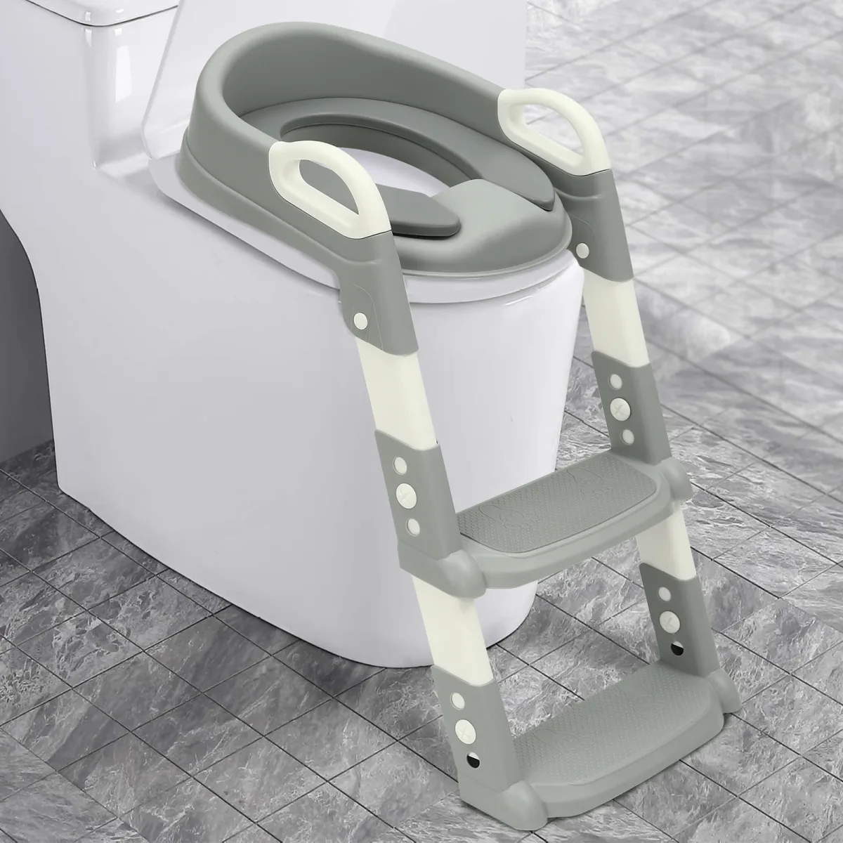 Siège de toilette pliable avec marches pour enfant