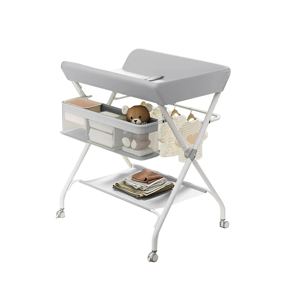 Table à langer pliable avec roues pivotantes