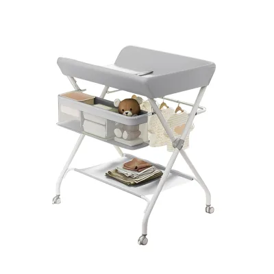 Table à langer pliable avec roues pivotantes