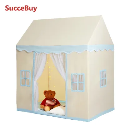 Tente de jeu enfant château avec tapis et lampe