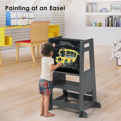 Tour d'apprentissage en bois de pin pour enfant – image 3